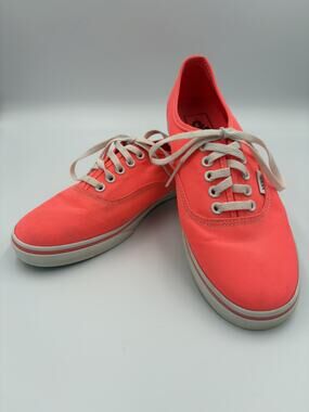 Vans Authentic Lo Pro Sneakers Women 7 Men 5.5 Neon Coral Pink Low Top Canvas